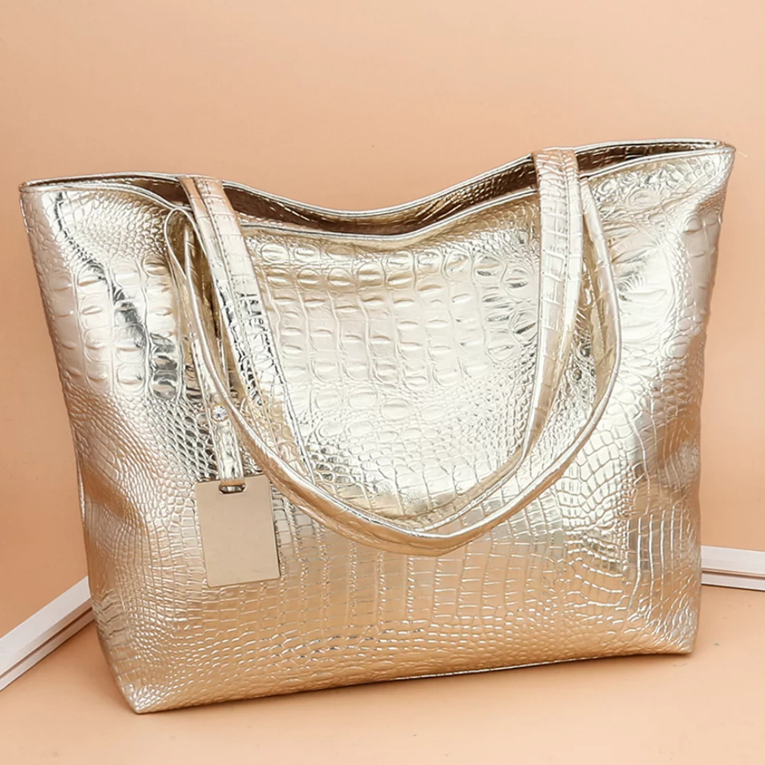 Isabella - Croc-Print Shoulder Bag
