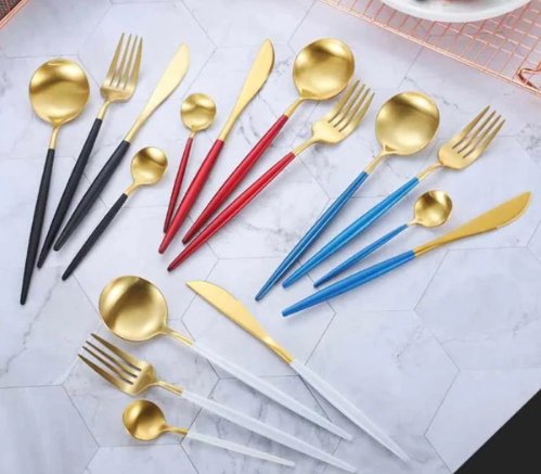 Gold & Silver 24-Piece Cutlery Set