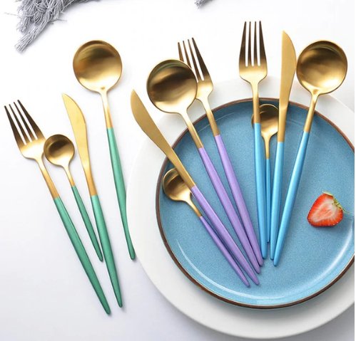 Gold & Silver 24-Piece Cutlery Set