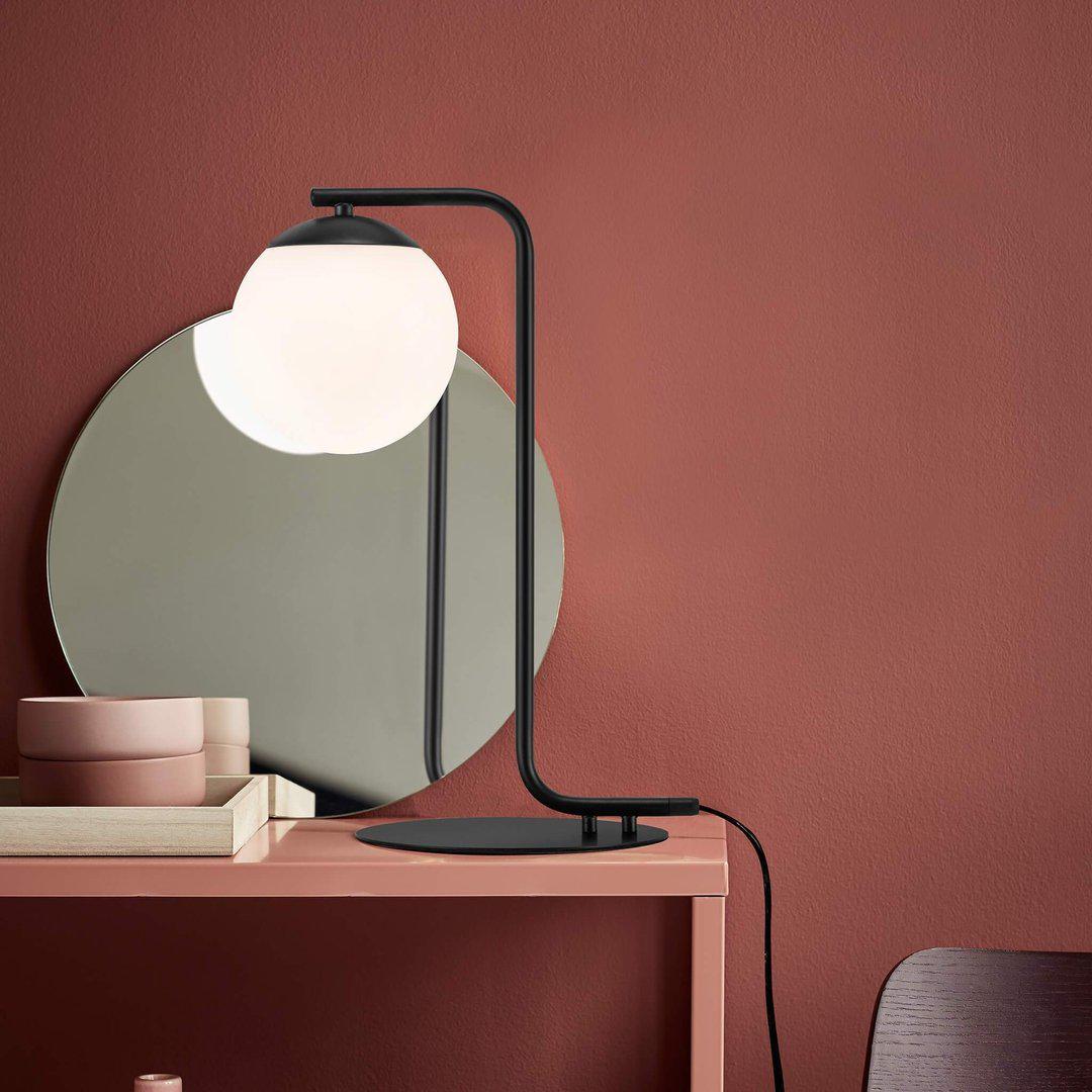 Grant Prestige Table Lamp - Black Glass Dome Lamp