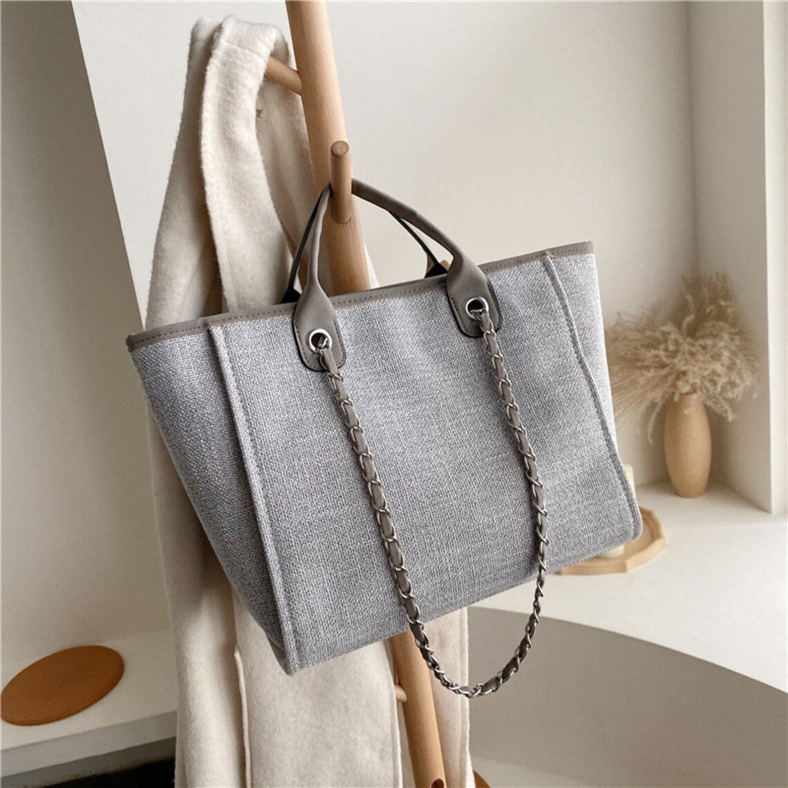 Elise - Spacious Canvas Tote Bag