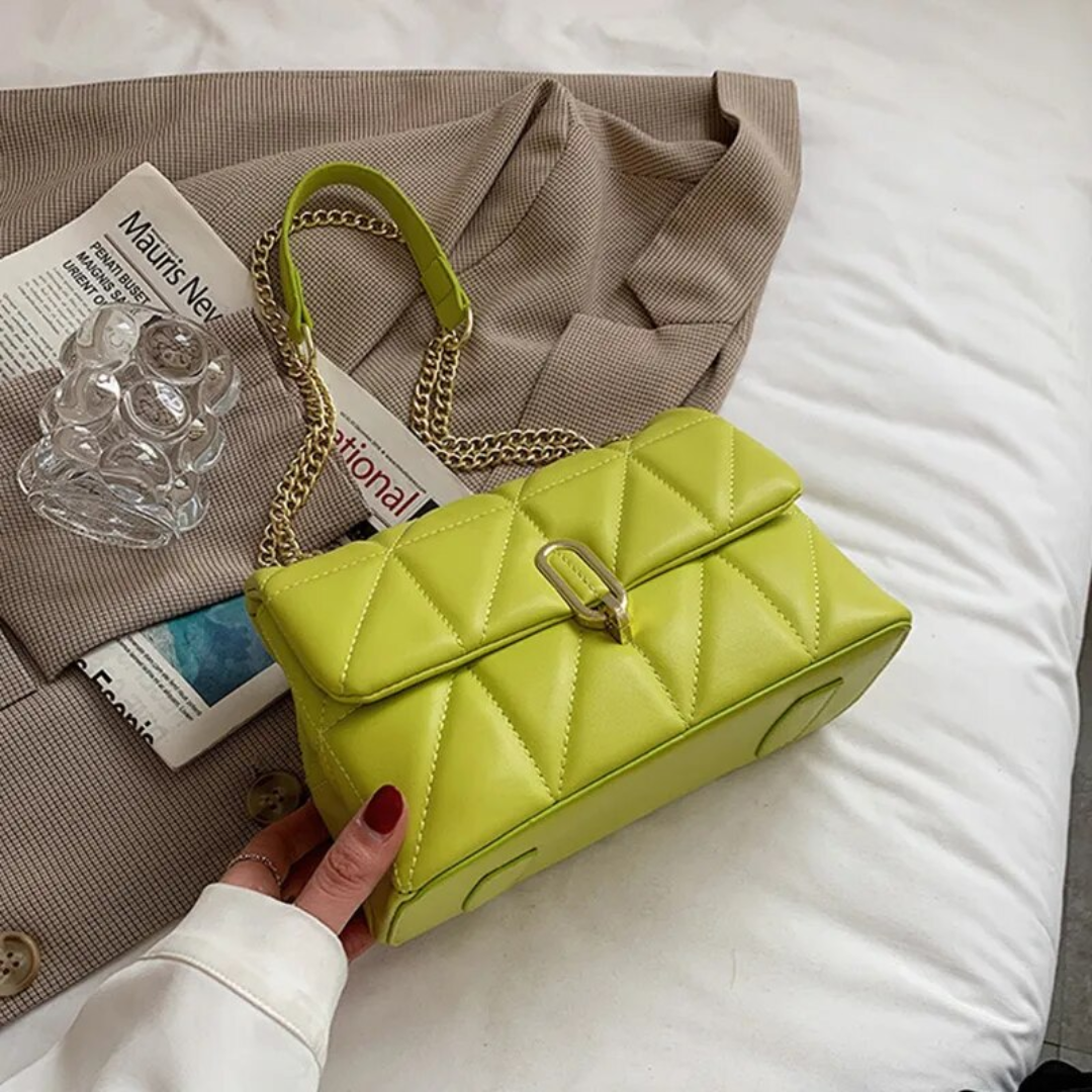 SylvieBag - Quilted Handbag with Gold Chain Strap