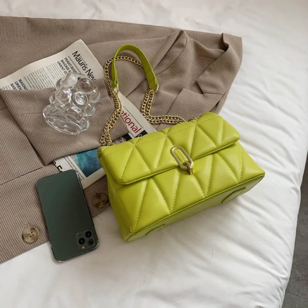 SylvieBag - Quilted Handbag with Gold Chain Strap