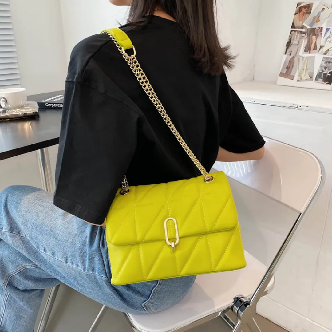 SylvieBag - Quilted Handbag with Gold Chain Strap