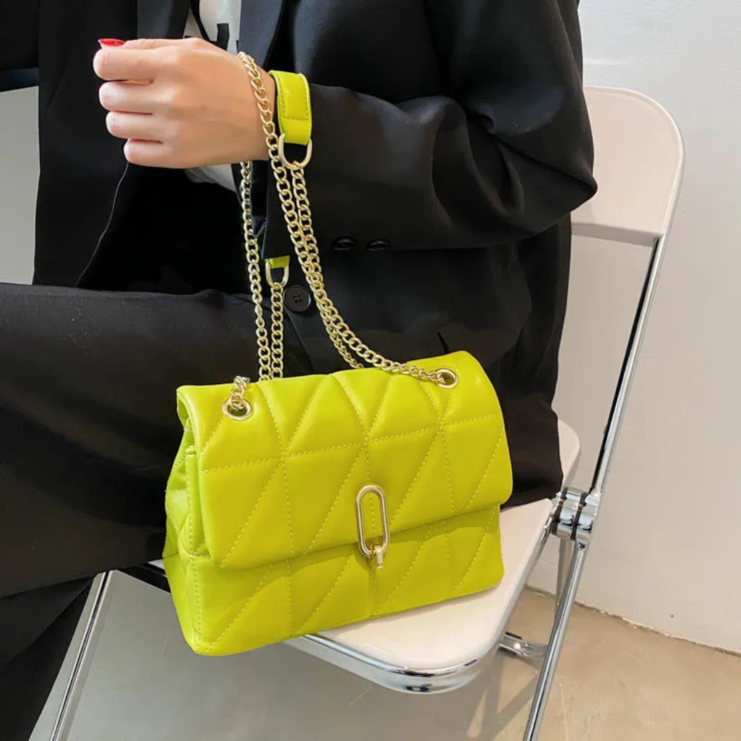 SylvieBag - Quilted Handbag with Gold Chain Strap