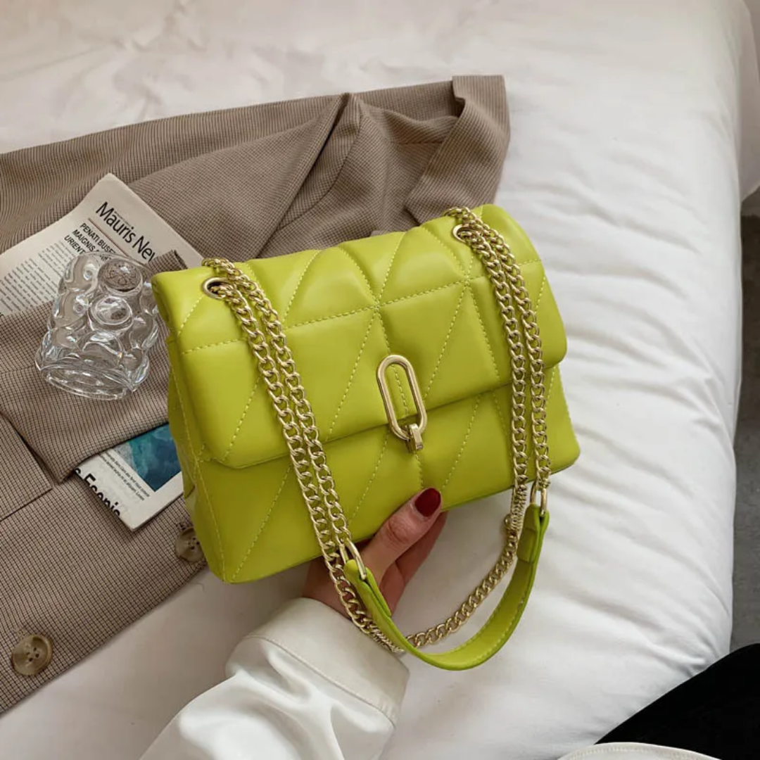 SylvieBag - Quilted Handbag with Gold Chain Strap