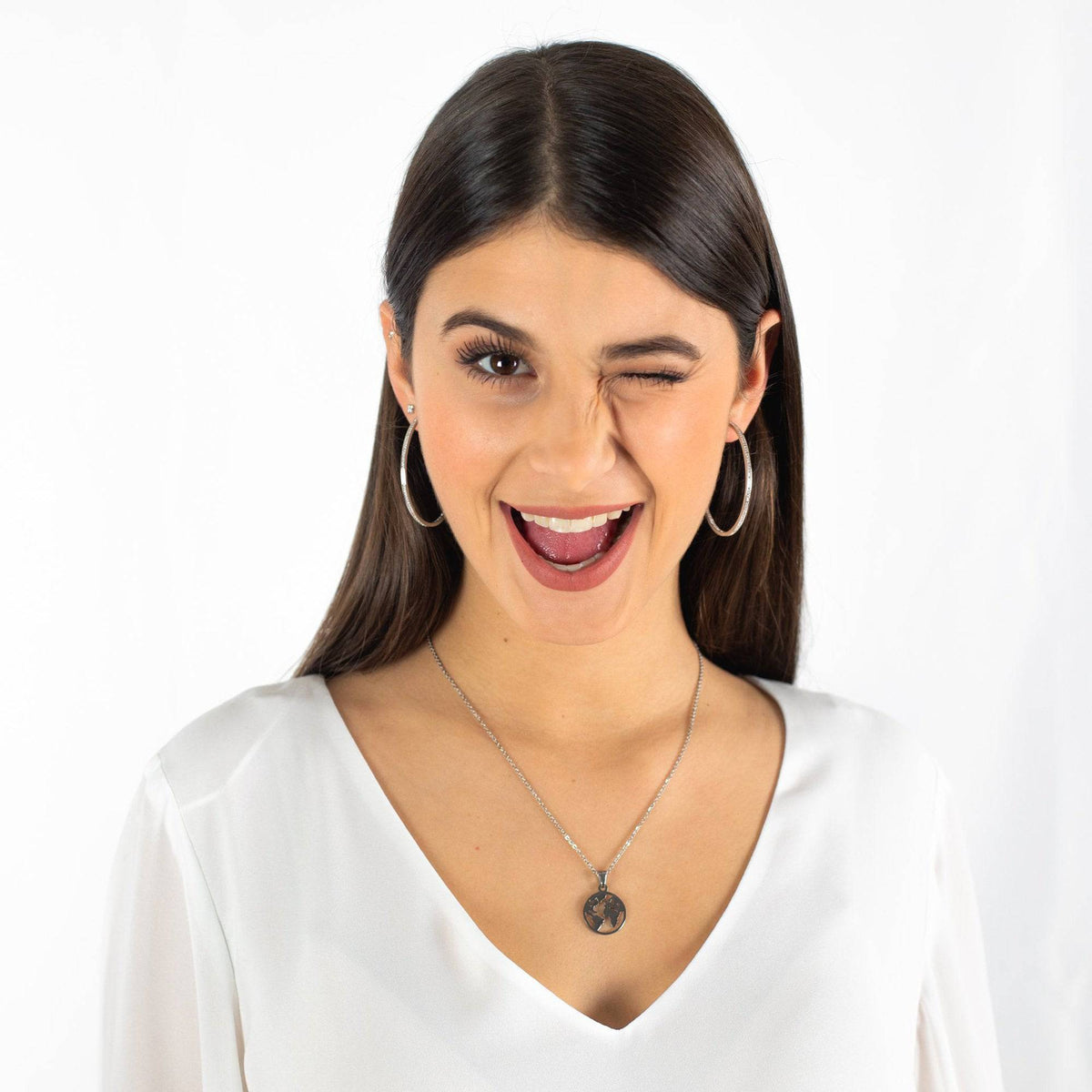Celeste Hoop Earrings - Large Thin Sterling Silver Hoops
