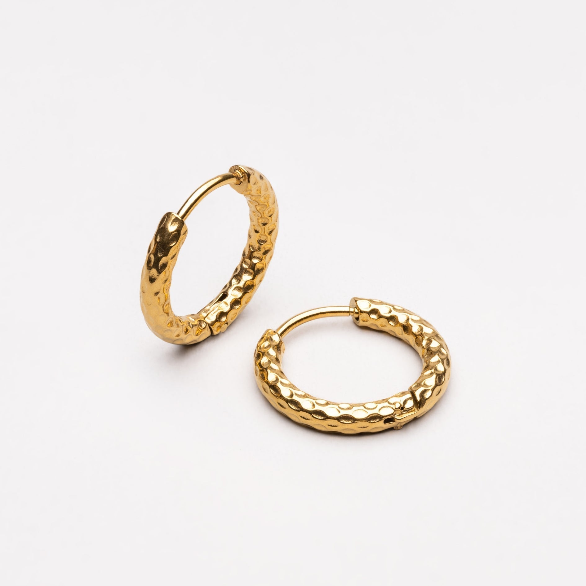 Livia - Sparkling Hammered Hoop Earrings for Women