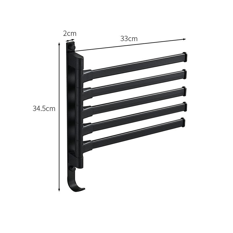 Towelix 5-Arm Towel Rack - Modern Black