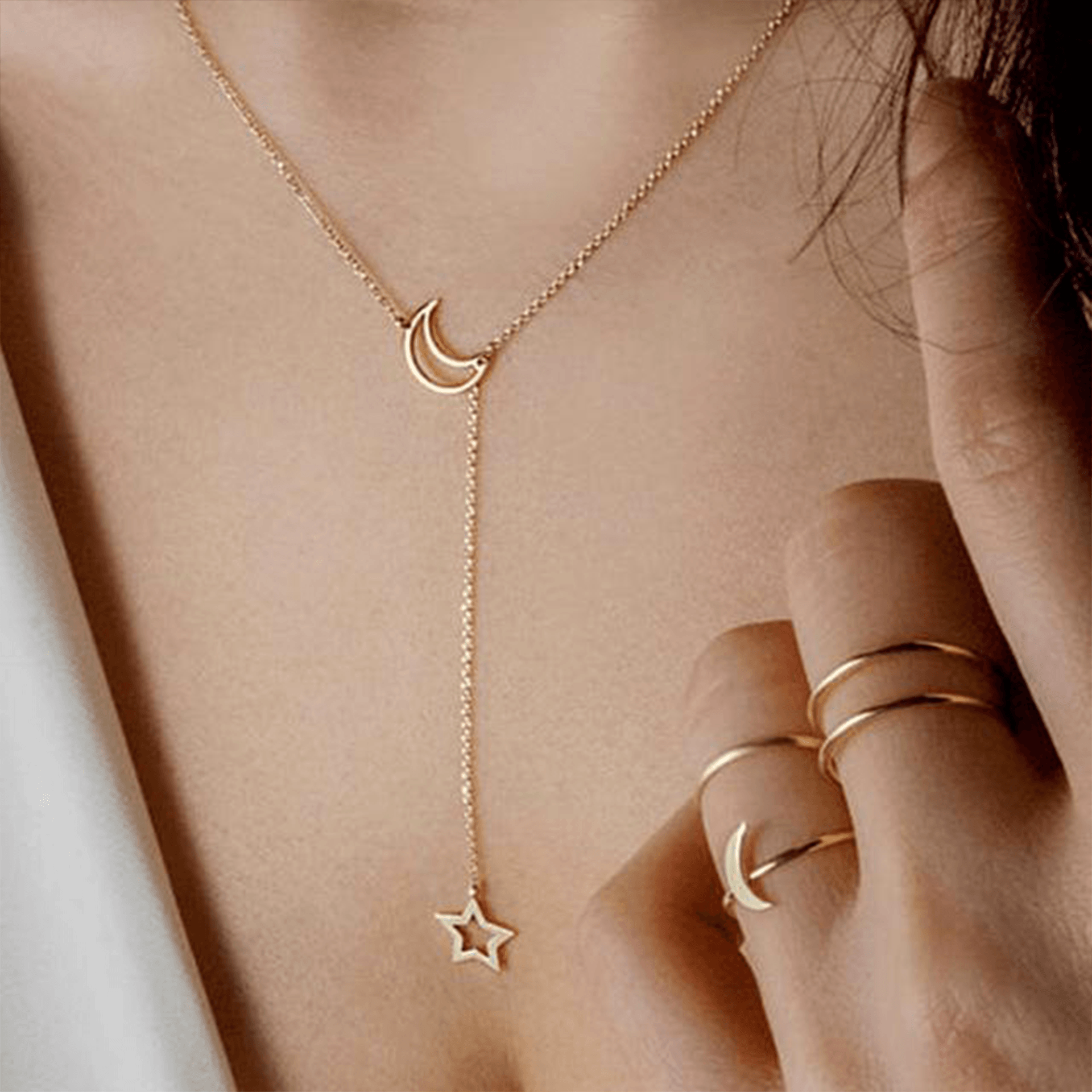 Nova Starlight Necklace — Moon & Star