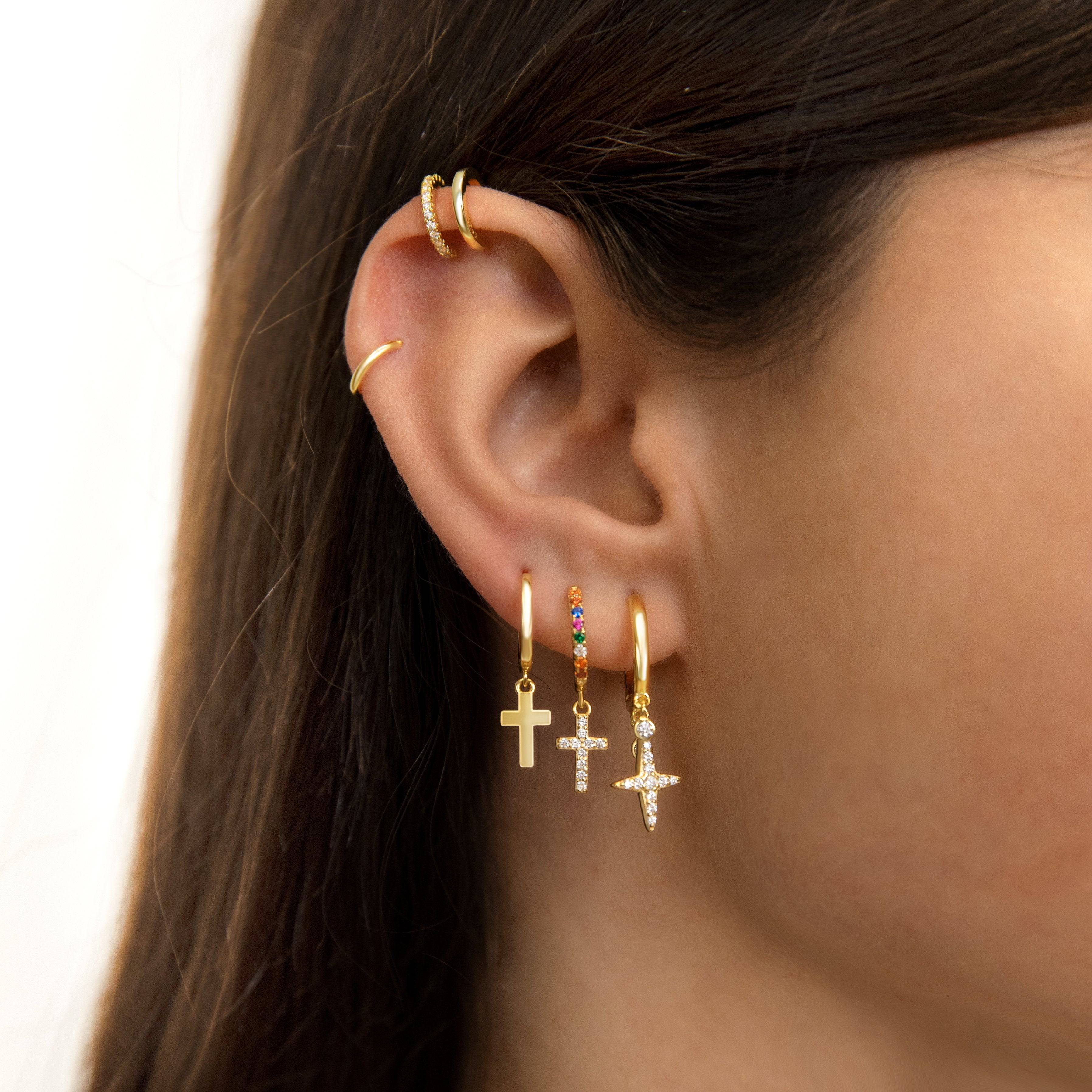 Aurelia - Elegant Cross Drop Earrings