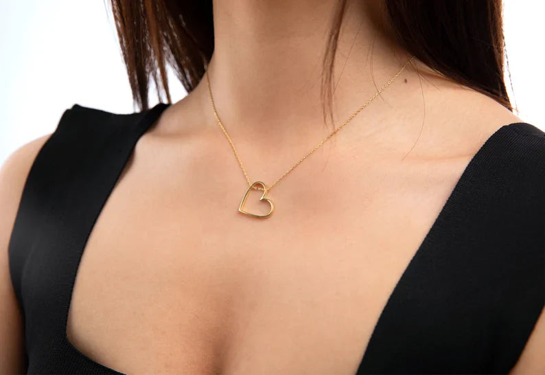 BoldHeart Necklace - Open Heart Pendant