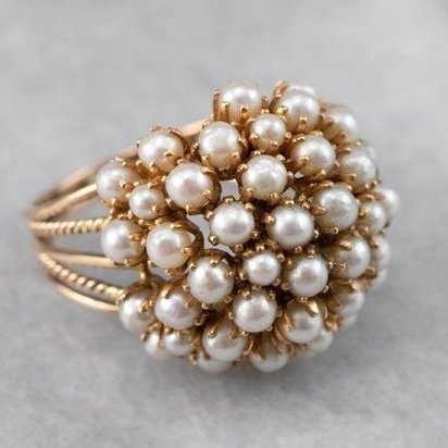 Clara - Timeless Pearl Inlay Ring for Women