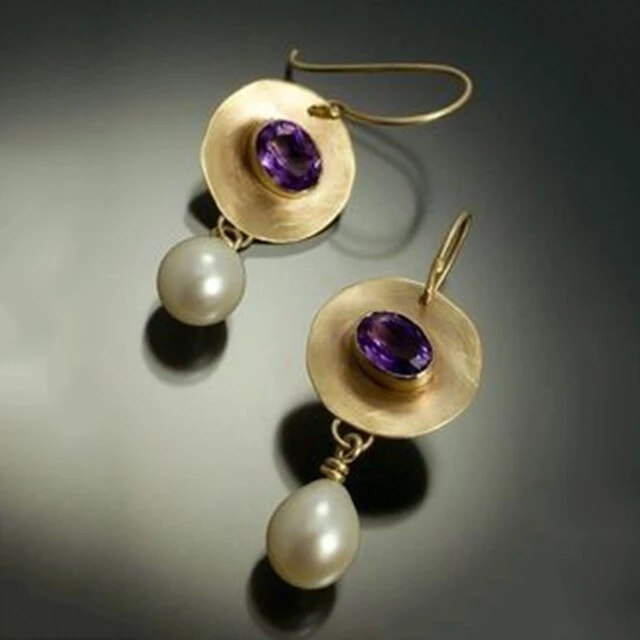 Amarise - Vintage Pearl & Zirconia Earrings for Women