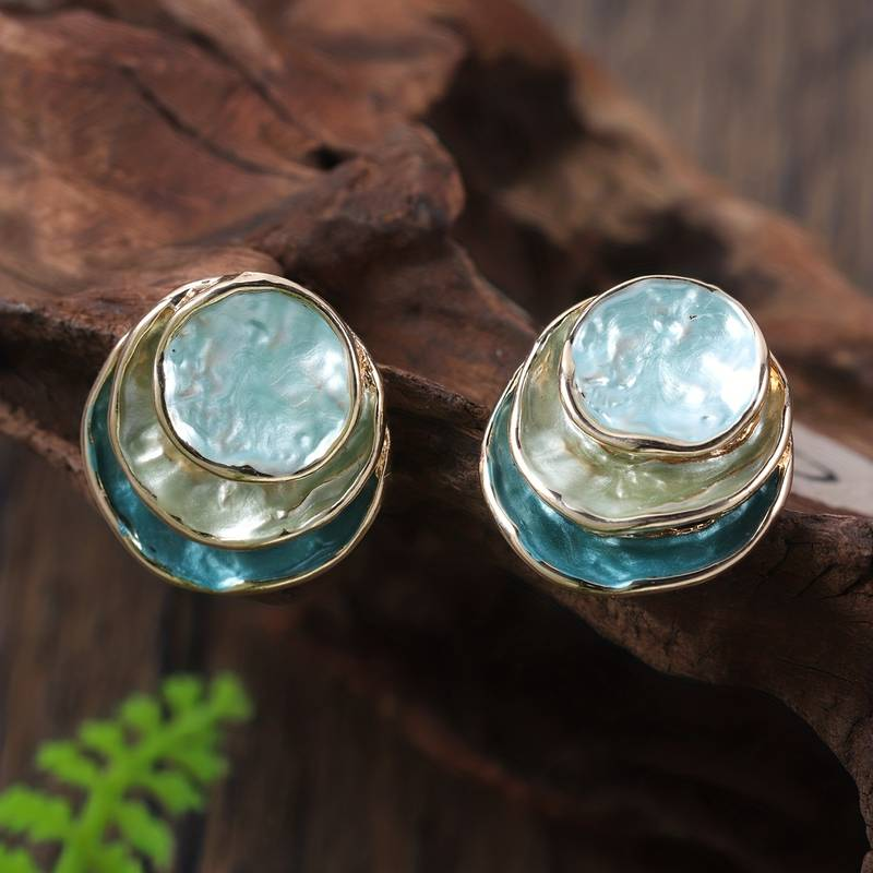 Celina - Vintage Multi-Layered Round Earrings for Women