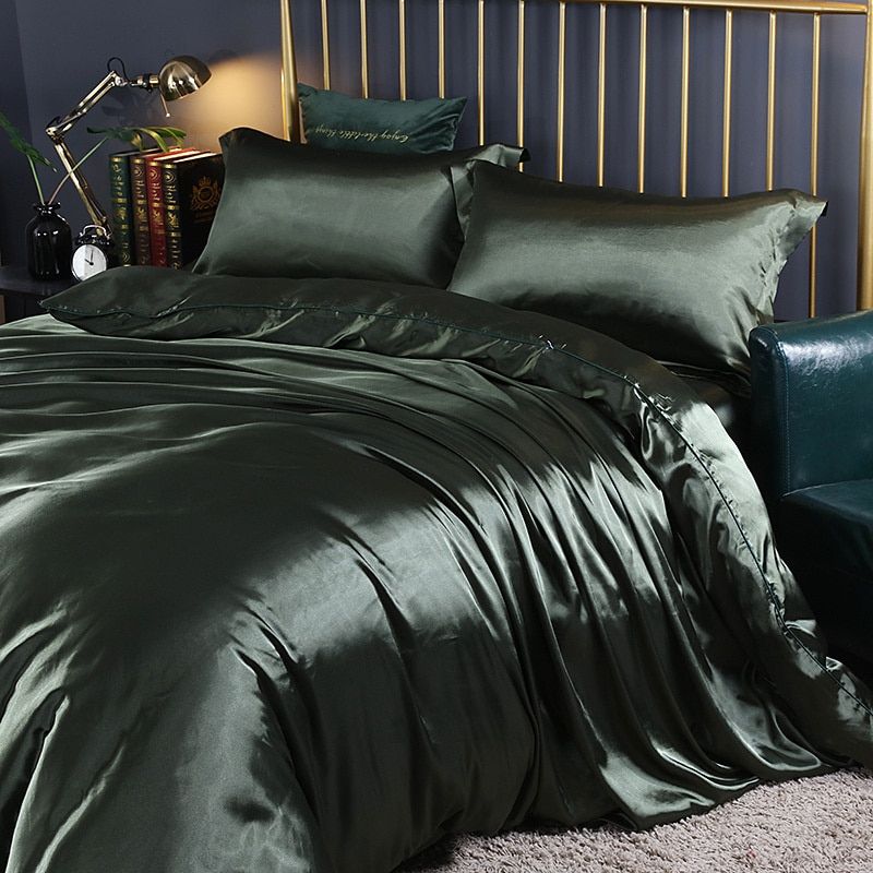 Silk Satin Duvet Cover Set - Luxe 4-Piece Bedding