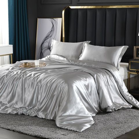 Silk Satin Duvet Cover Set - Luxe 4-Piece Bedding