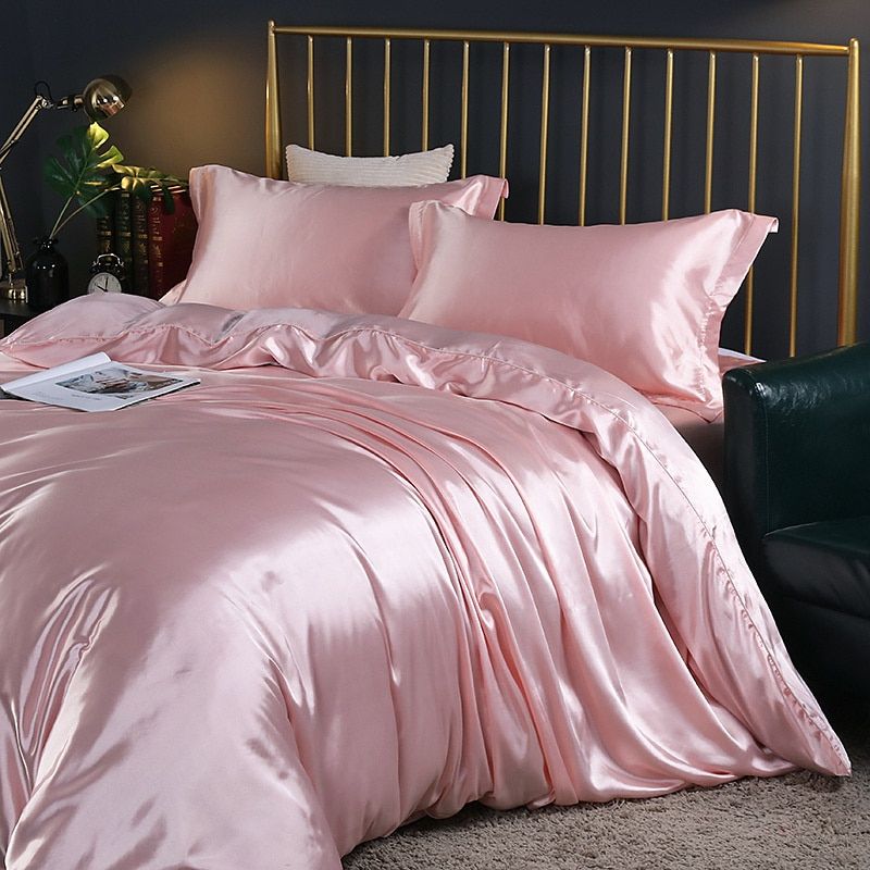 Silk Satin Duvet Cover Set - Luxe 4-Piece Bedding