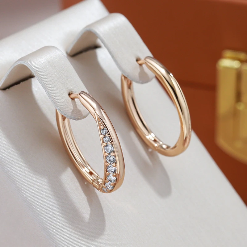 Helena - Gold Earrings with Luxurious Zirconia Stones for Women
