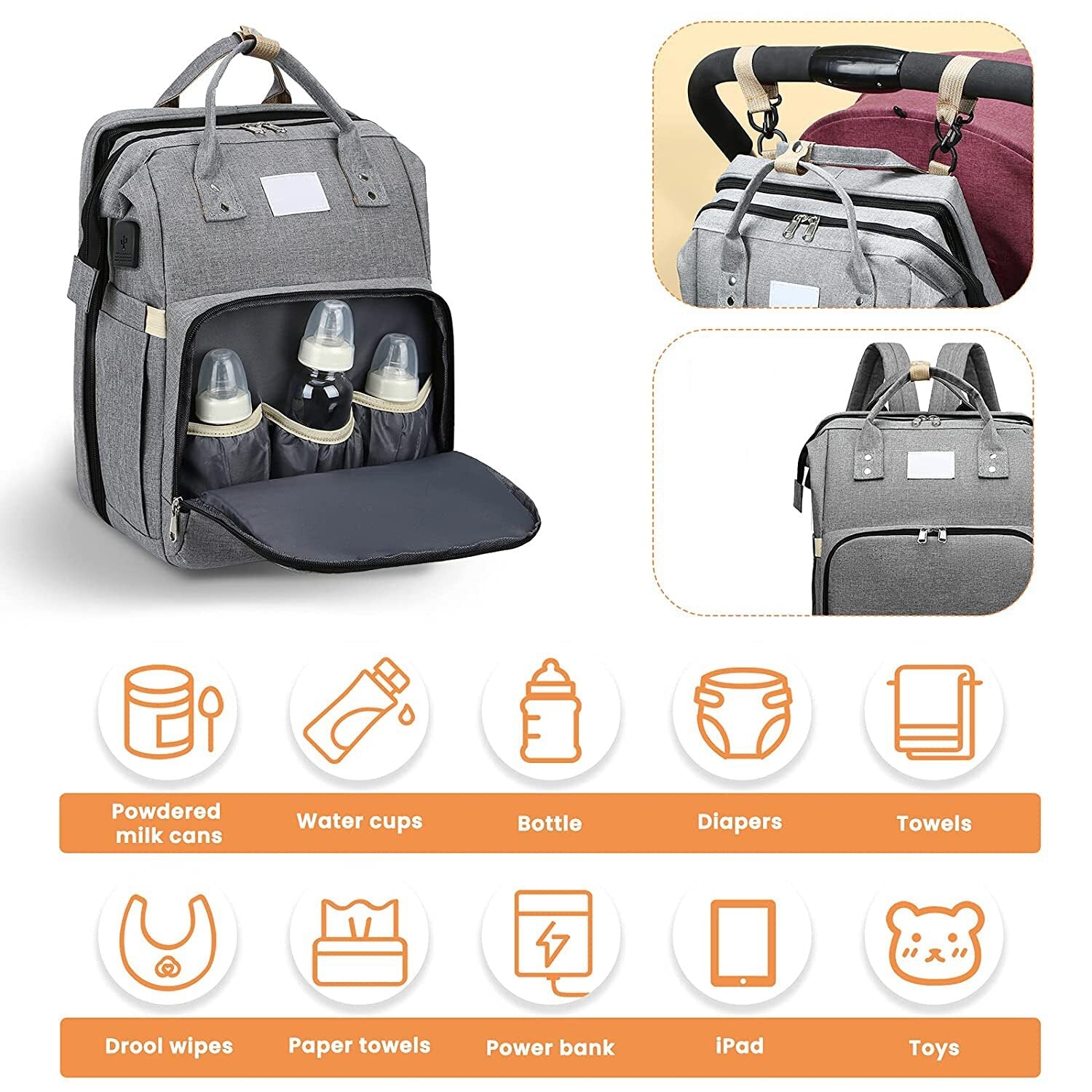 Smart Mama Diaper Bag - All-in-One Changing Backpack