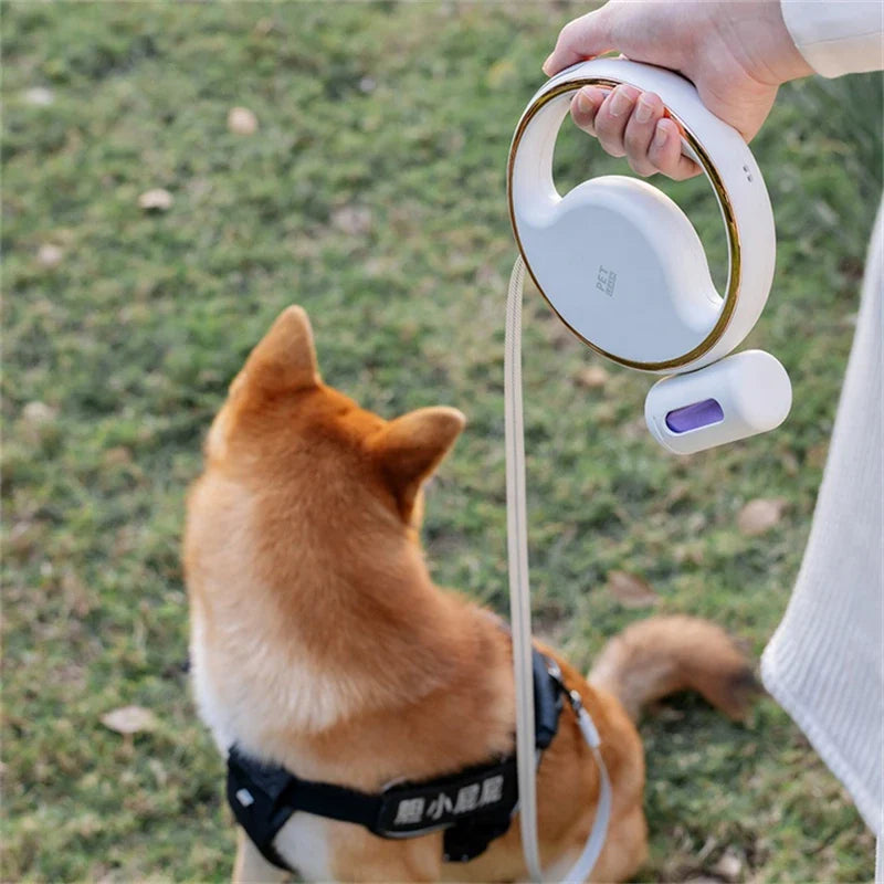 LED Dog Leash - Light-Up Lead with Bag Holder