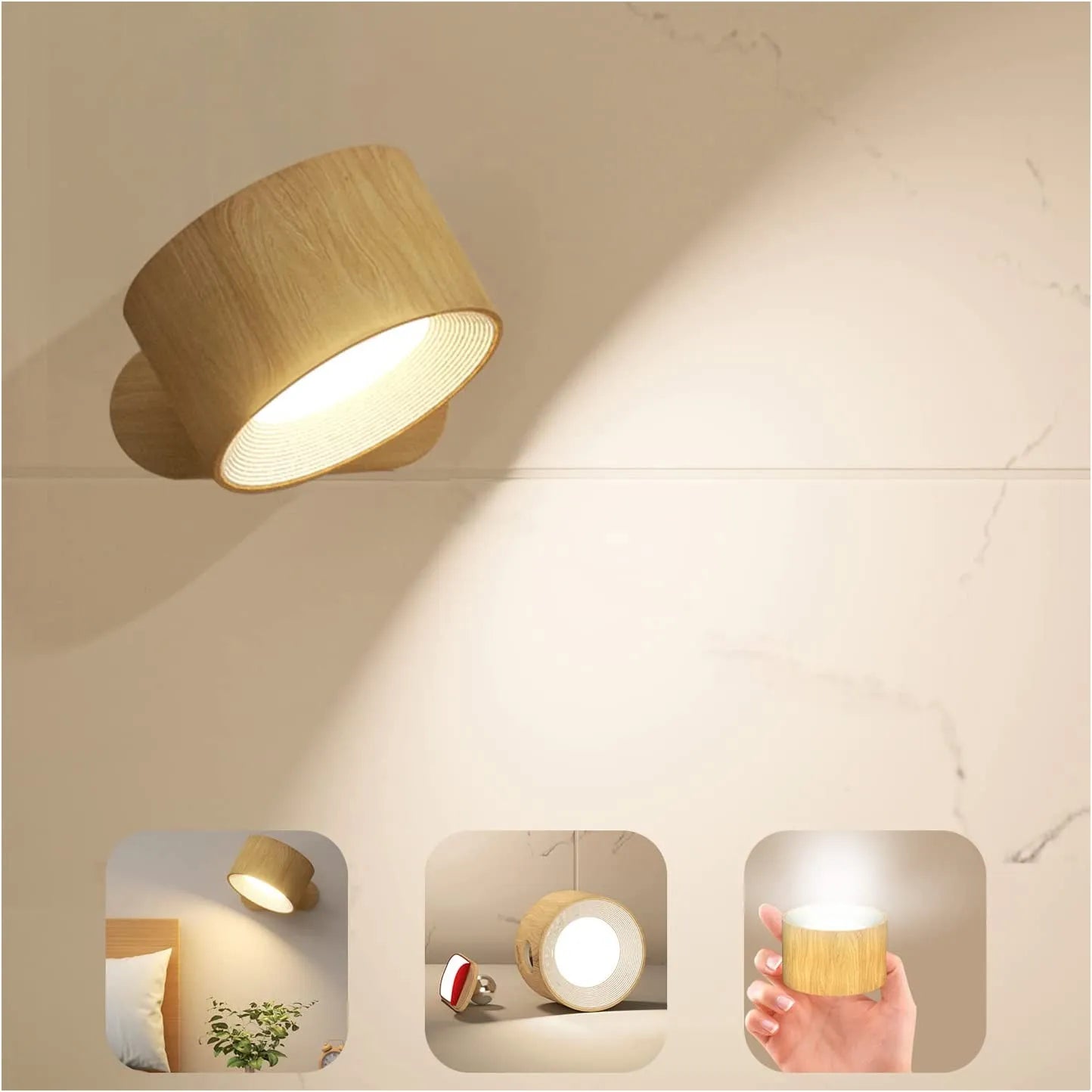 360 Wall Lamp - Cordless Rechargeable Light