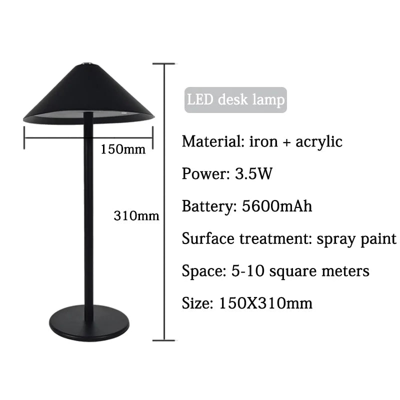 Elegant Cordless Desk Lamp - Luxe Design