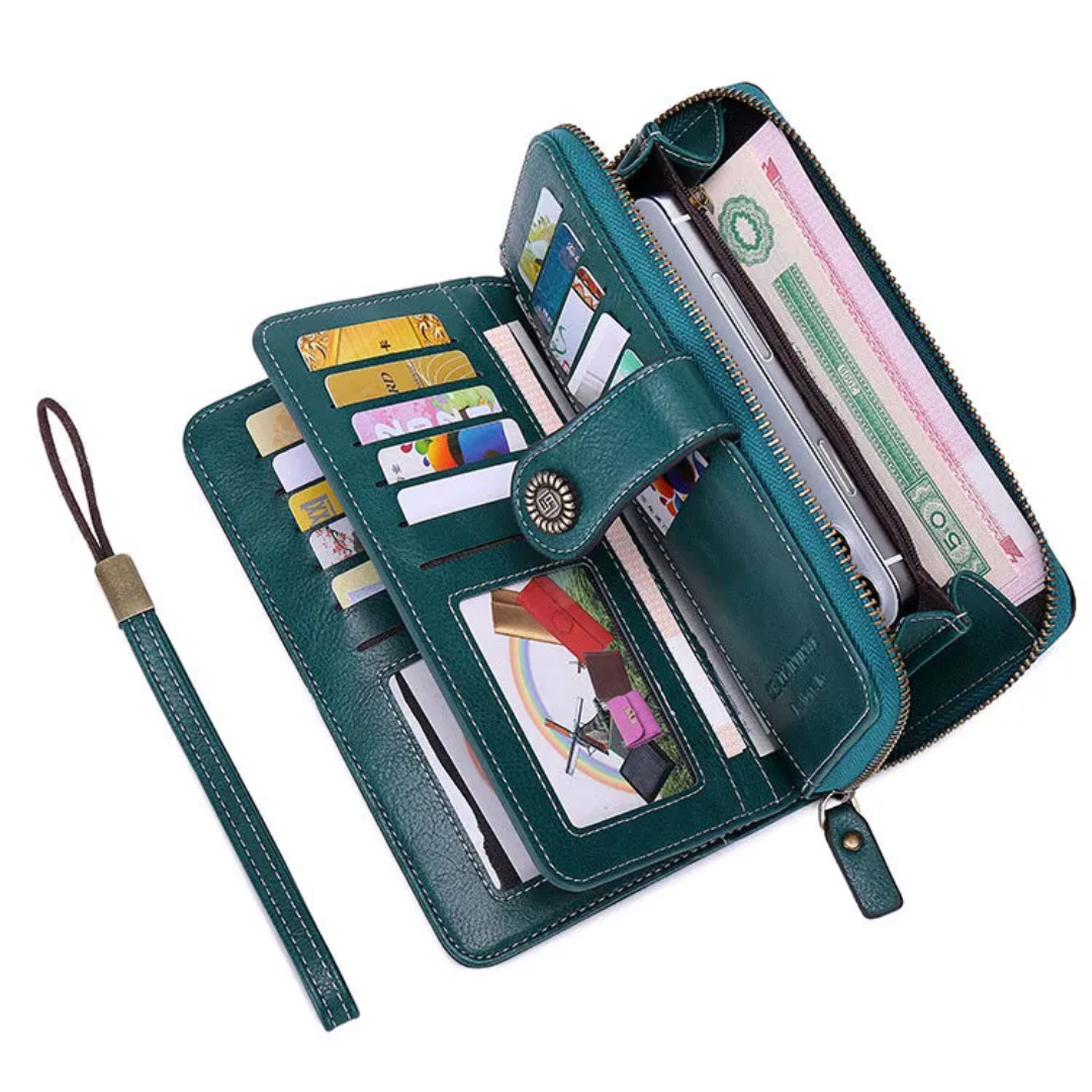 LeatherMax - RFID Leather Wallet with Wrist Strap