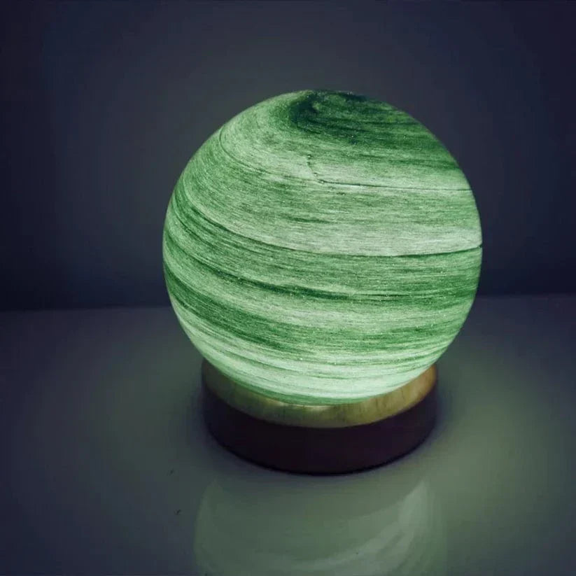 LuminaGlow Moon Lamp - USB Mood Light, Glass & Wood