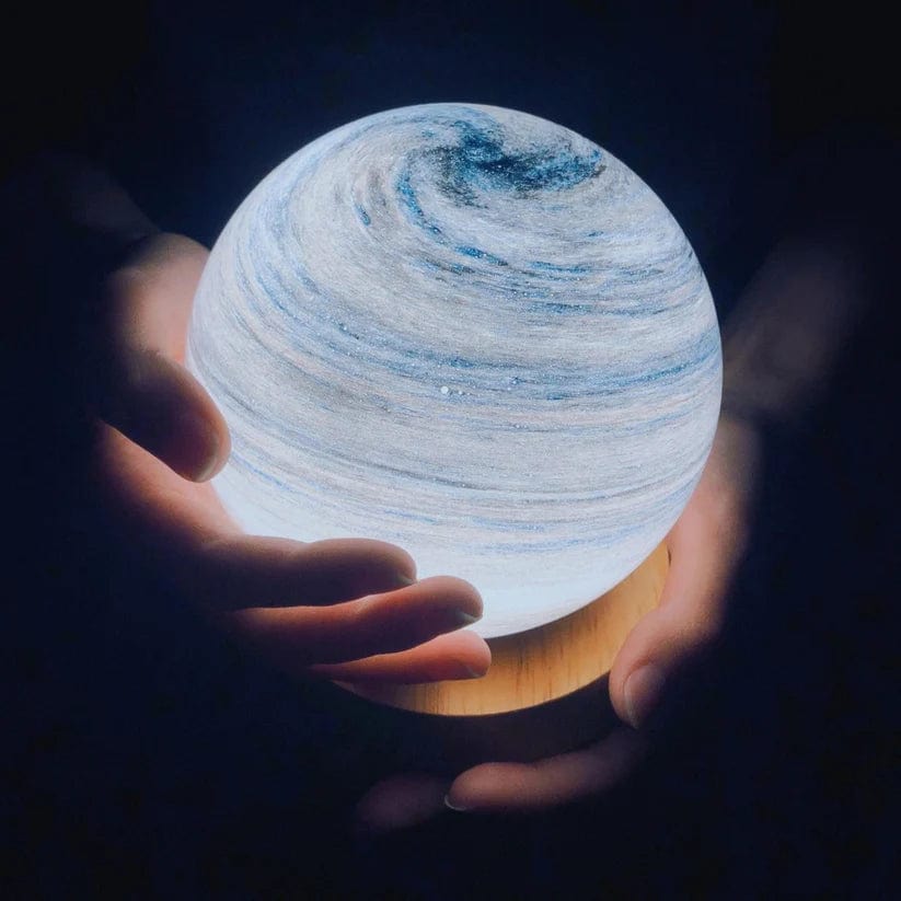 LuminaGlow Moon Lamp - USB Mood Light, Glass & Wood