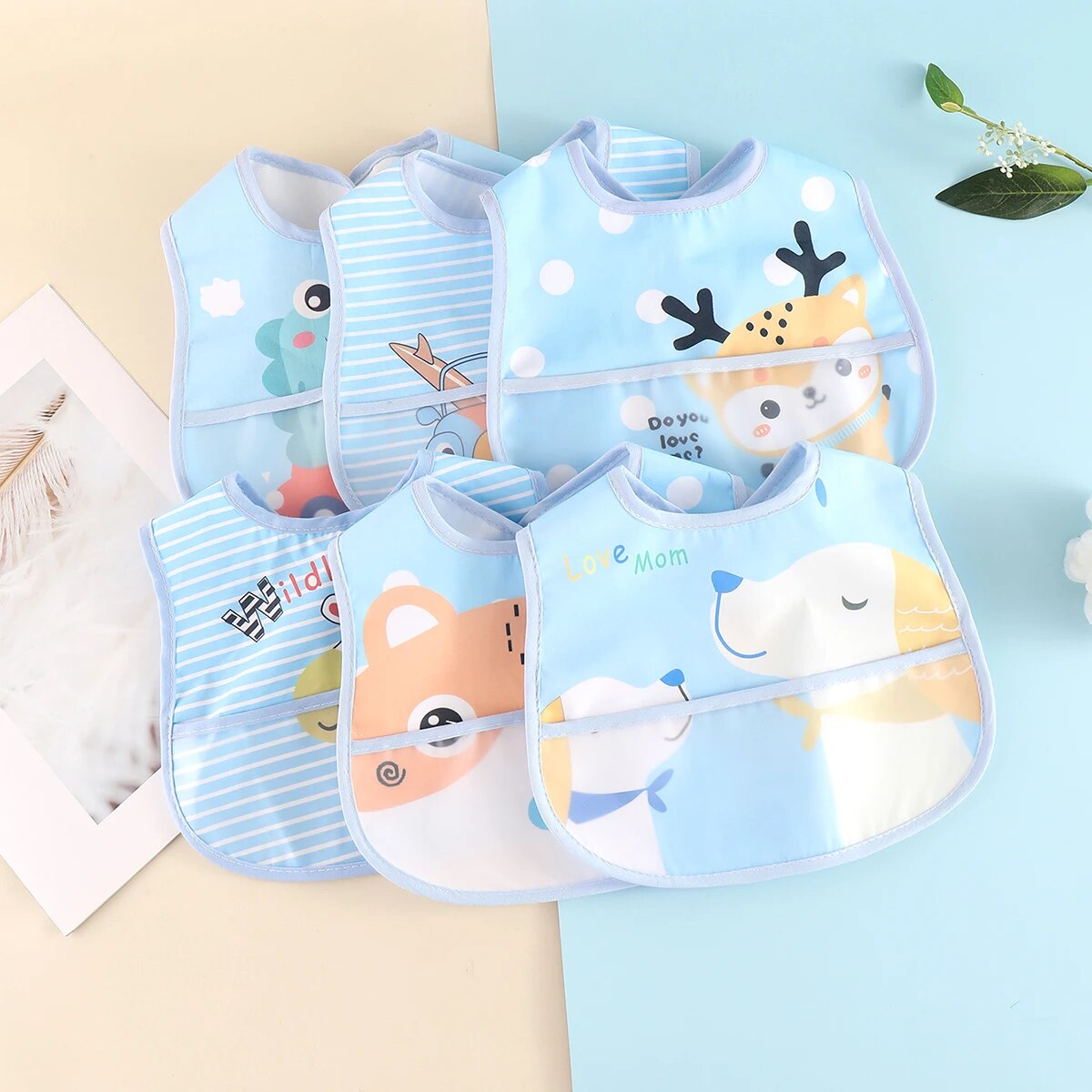 AquaGuard - Adjustable Baby Bibs (Set of 5)