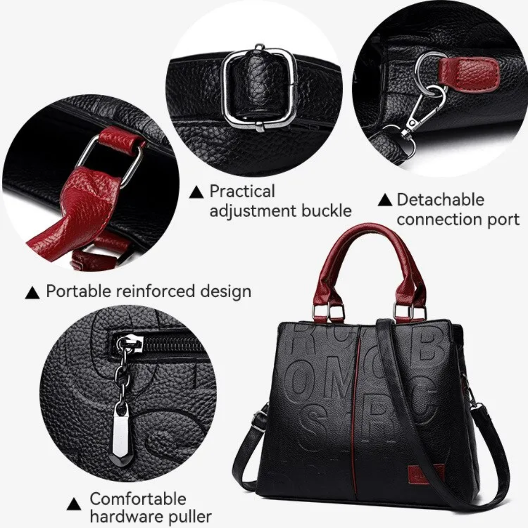 Kaye Tote - Spacious Leather Handbag with Crossbody Strap