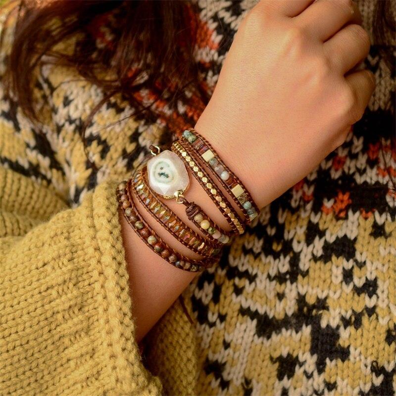 Lunara - Agate Moonlight Wrap Bracelet for Women