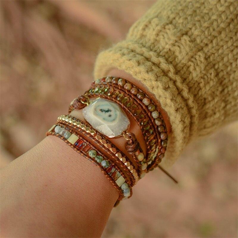 Lunara - Agate Moonlight Wrap Bracelet for Women