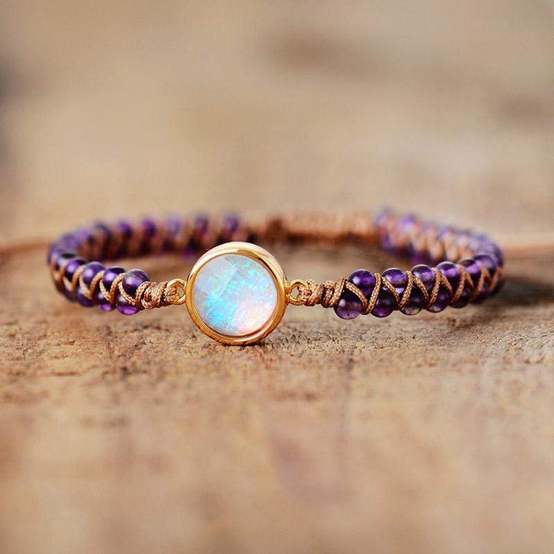 Aurielle - Amethyst & Opal Yoga Bracelet for Women