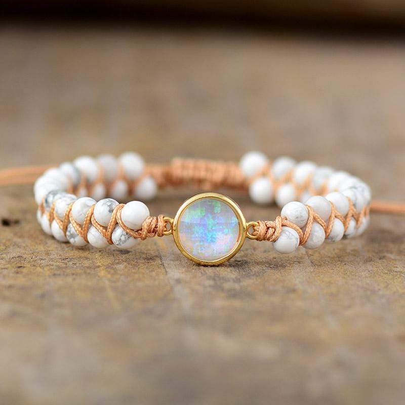 Aurielle - Amethyst & Opal Yoga Bracelet for Women