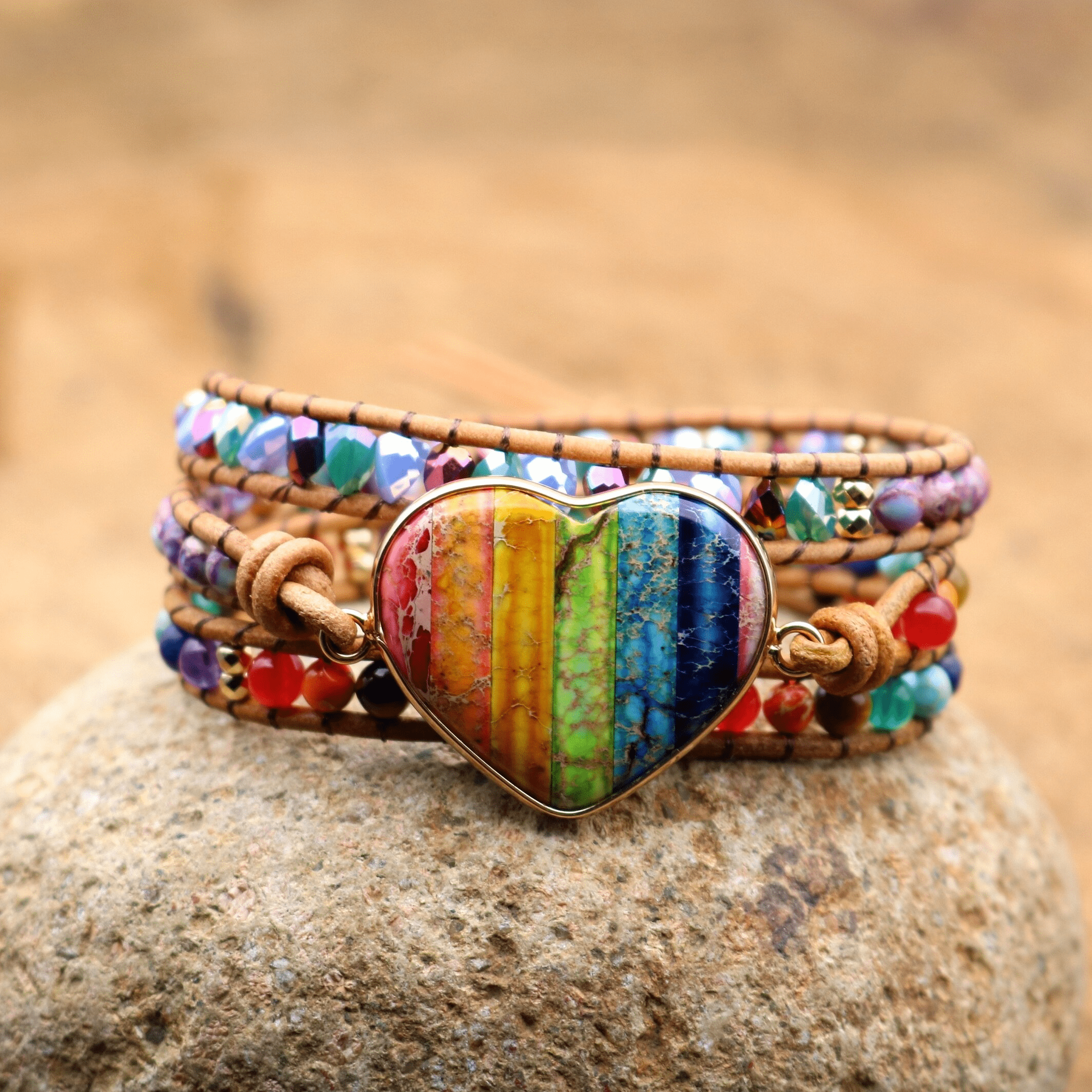 Liora - Chakra Heart Wrap Bracelet for Women