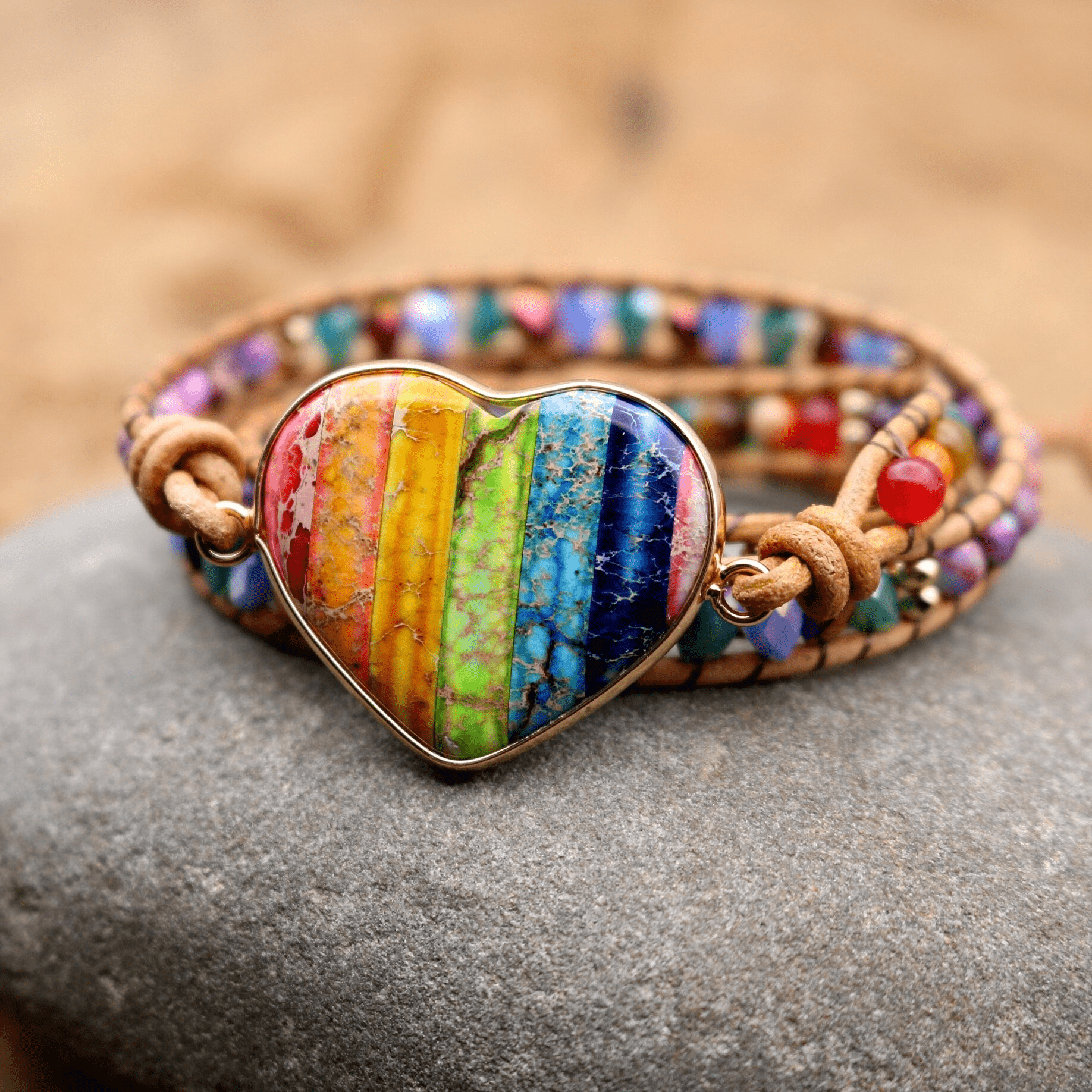 Liora - Chakra Heart Wrap Bracelet for Women