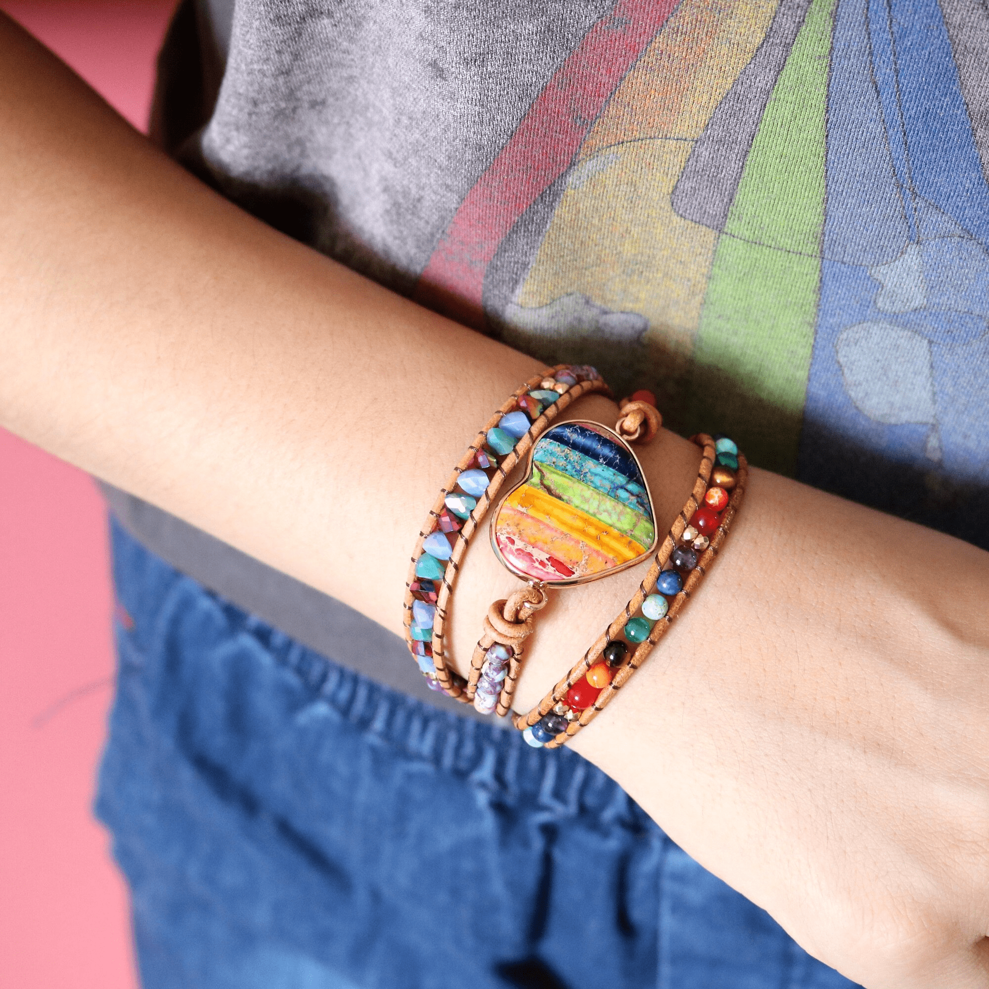 Liora - Chakra Heart Wrap Bracelet for Women