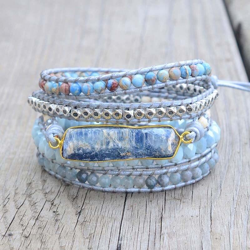 Aurina - Blue Topaz Wrap Bracelet