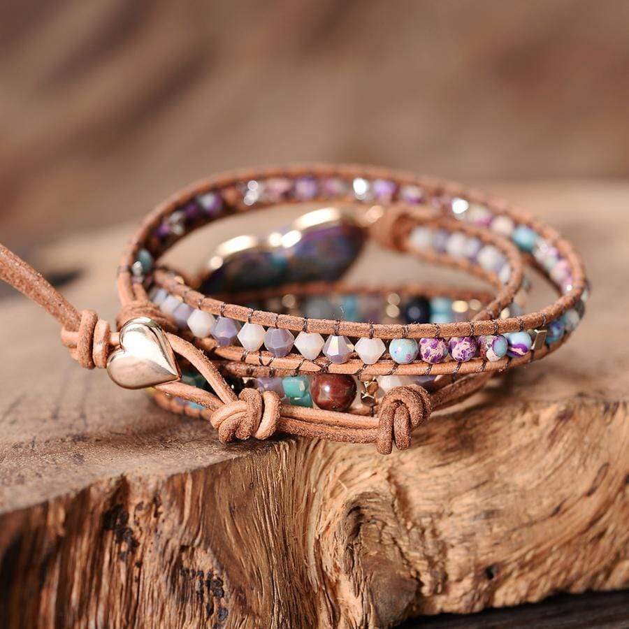 Amaris - Jasper Heart Wrap Bracelet for Women
