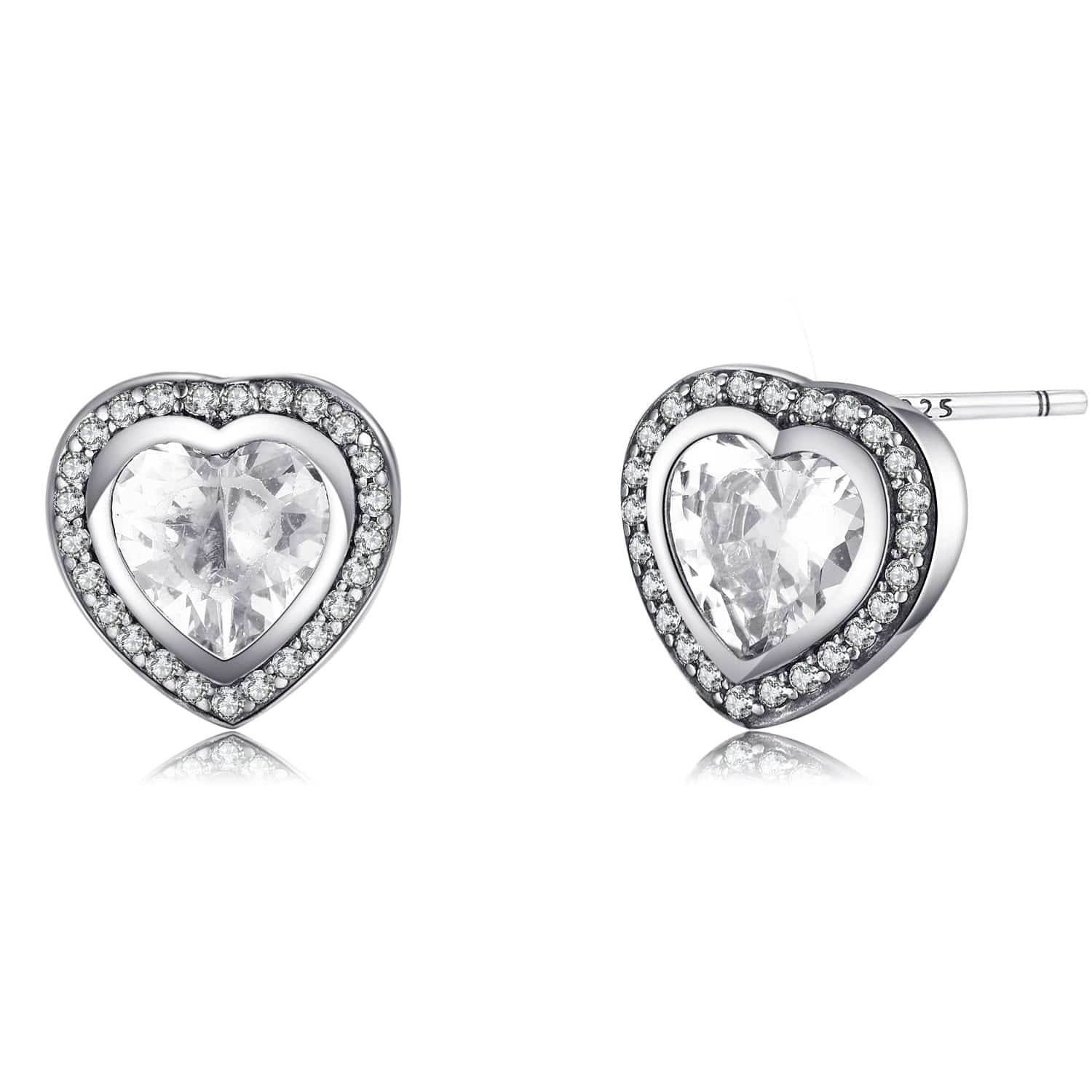 Celestia - Heart Earrings with Silver Zirconia for Women