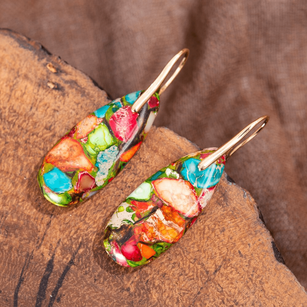 Levana - Jasper Drop Earrings for Women