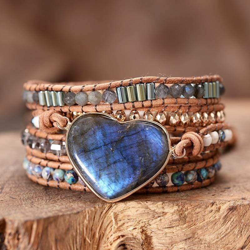 Lunara - Labradorite Heart Bracelet for Women