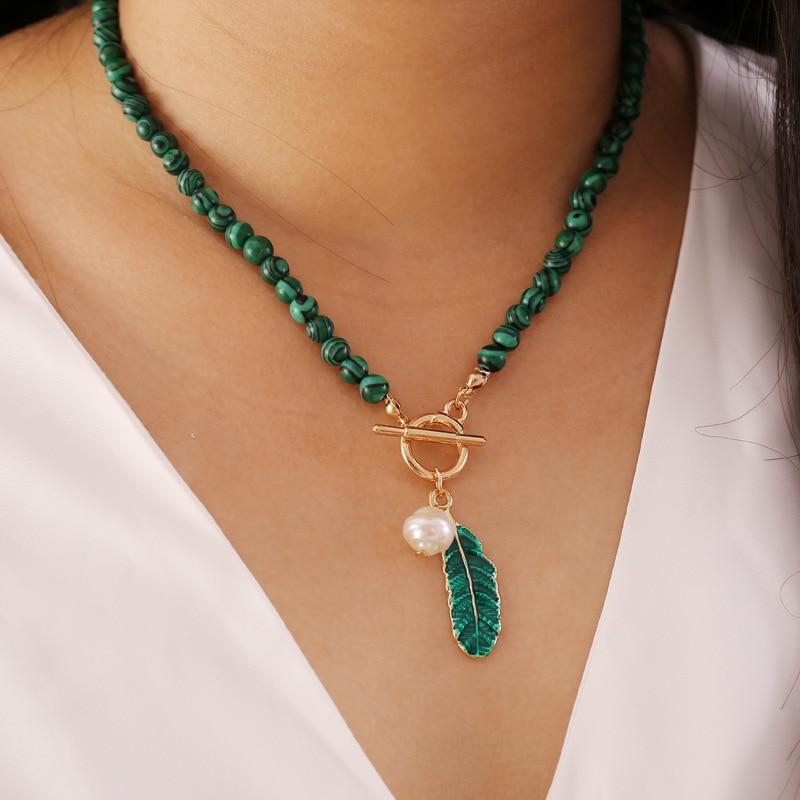 Thalina - Malachite Pendant Necklace