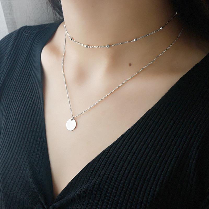 Lunisa - Layered Sterling Silver Necklace