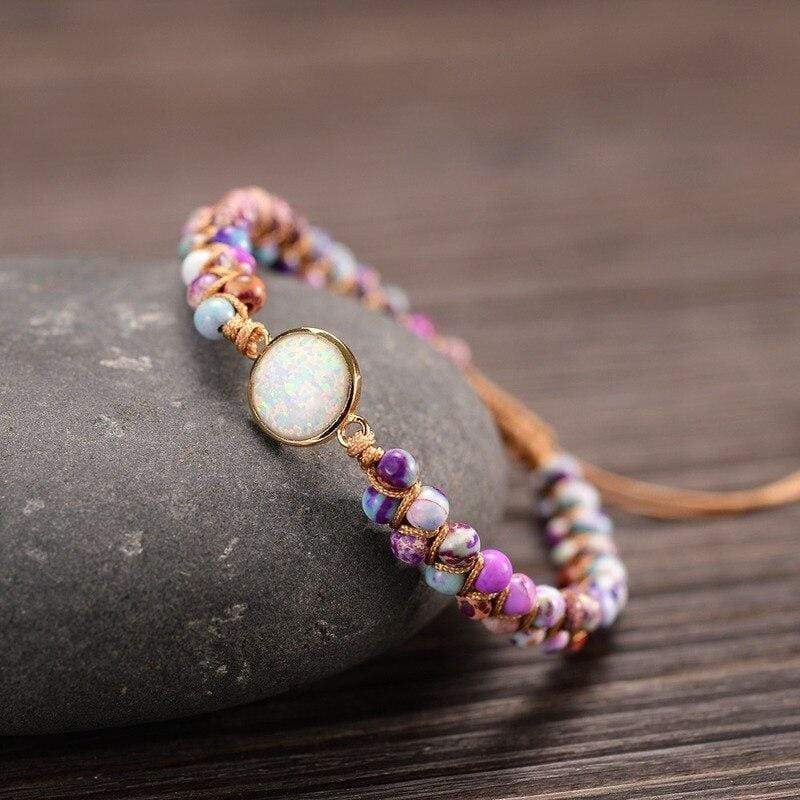 Aurielle - Amethyst & Opal Yoga Bracelet for Women
