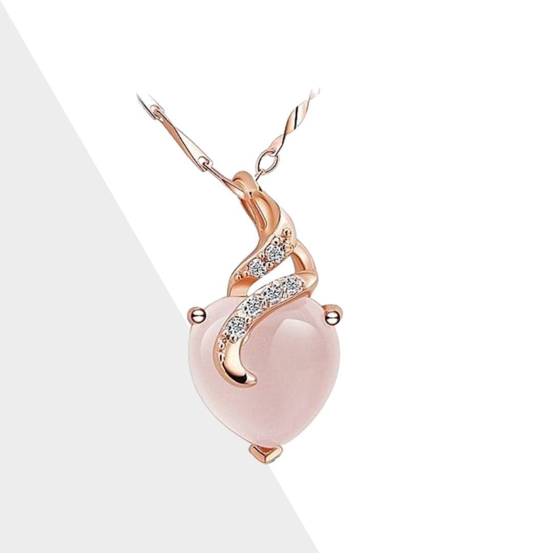 Calista - Opal Heart Pendant Necklace