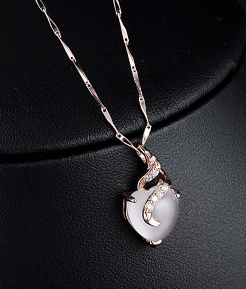 Calista - Opal Heart Pendant Necklace