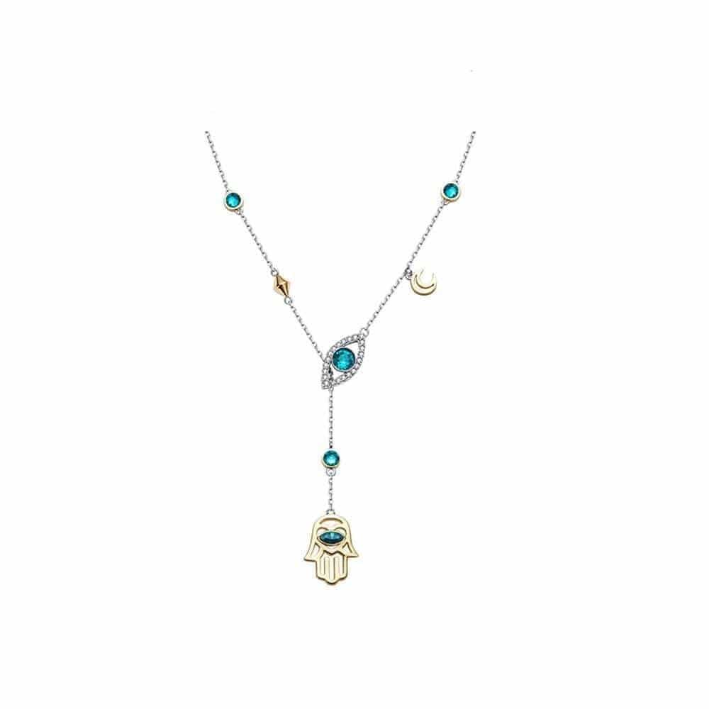 CrystalHamsa - Silver Hamsa Pendant Necklace